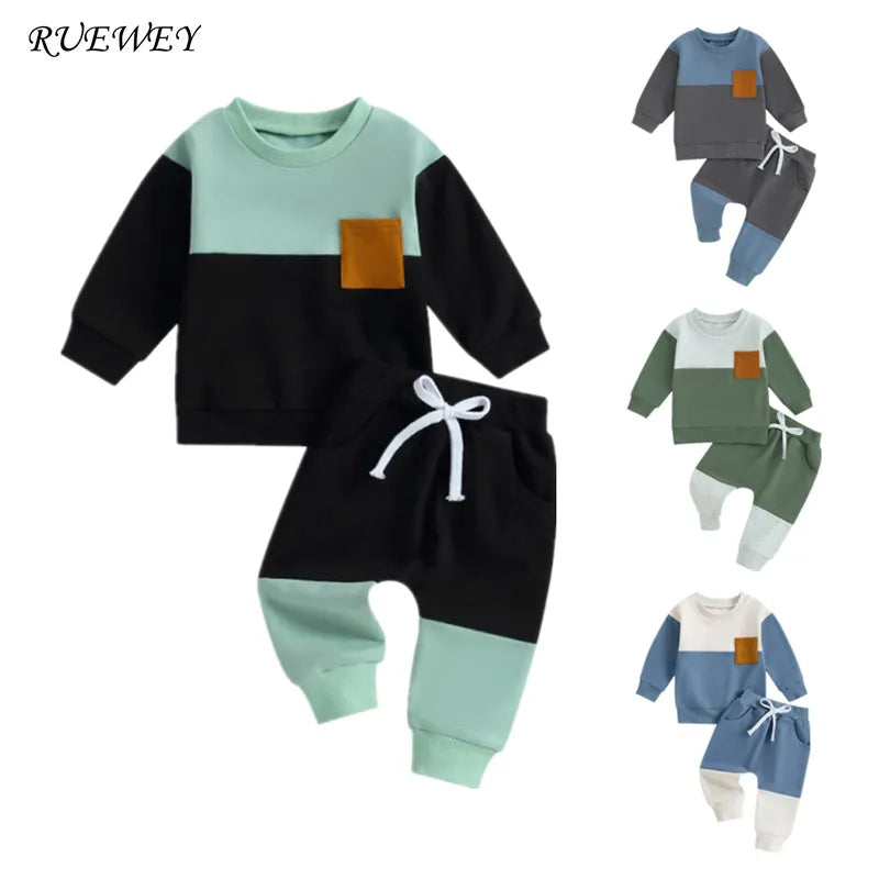 Baby Boy Contrast Color Pant Sets