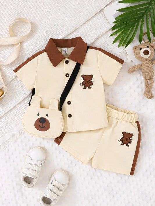 Toddler Bear Print 3-Piece Outfit