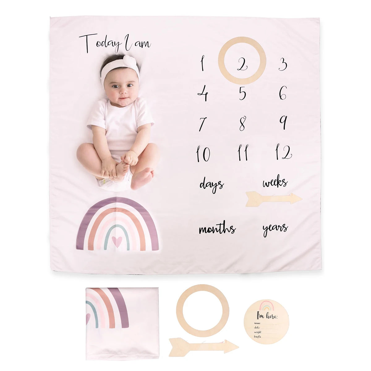 Newborn Milestone Blankets Baby Monthly Growth