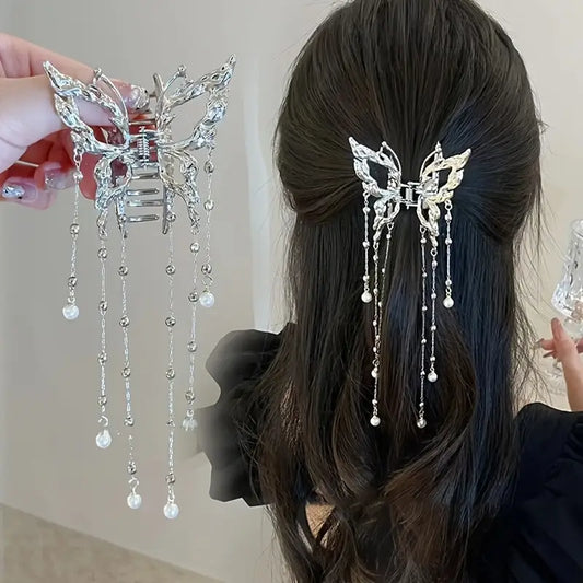 Girls Hairpin Hair Accessories Korean Butterfly Pearl  Hair Clip