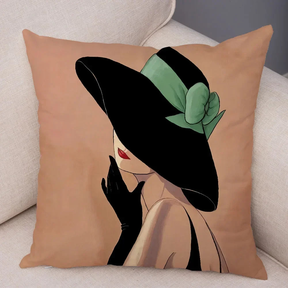 Elegant Lady Cushion Cover