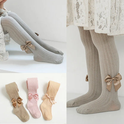 Children Cotton Tights Girls Cute Princess Bowknot