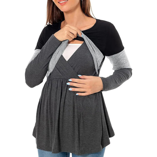 Maternity Nursing T Shirt Pregnant Women's Long Sleeve