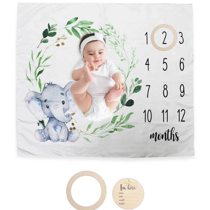Newborn Milestone Blankets Baby Monthly Growth