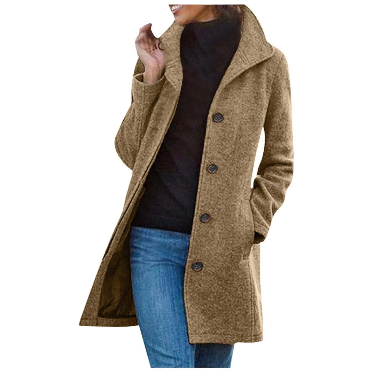 Women Fashion Mid-Length Trench Coats