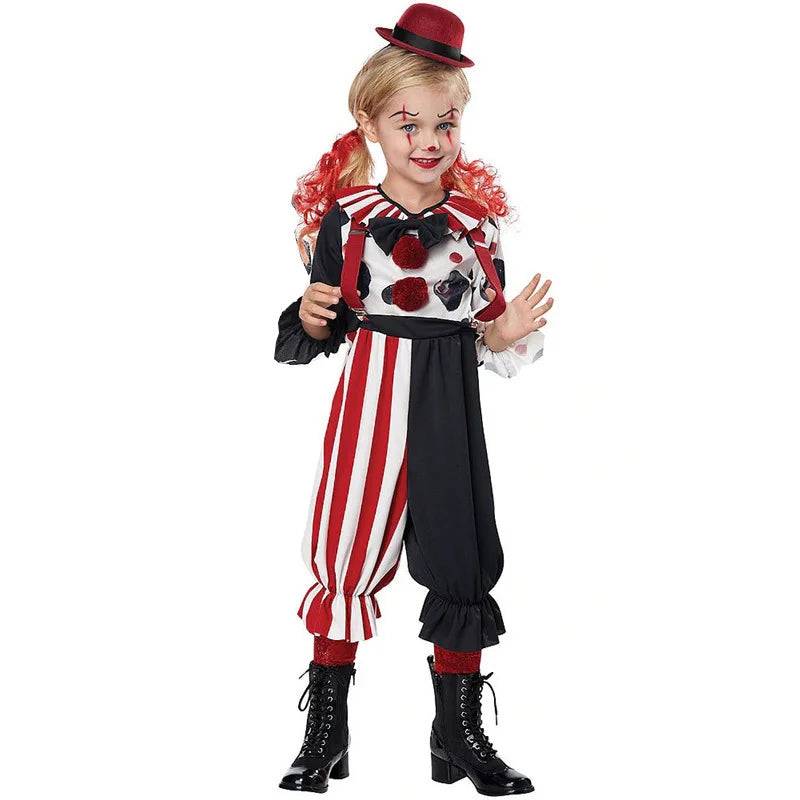 European and American Halloween Clown Costume Performance Costumes Circus Cosplay Party Role Play Clown Suit